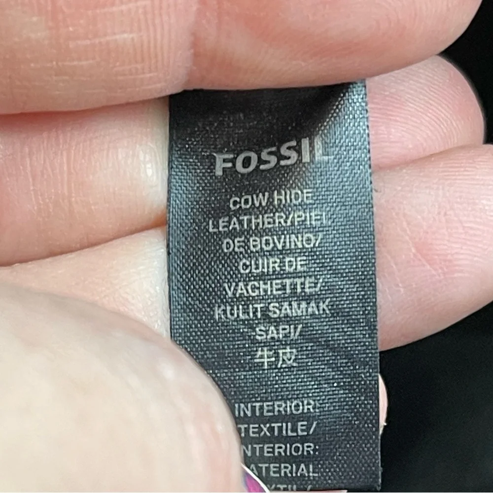 Fossil travis brown leather messenger bag